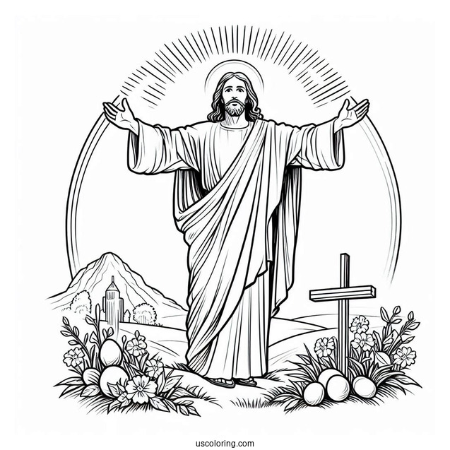 Jesus He Is Risen Coloring For Preschoolers