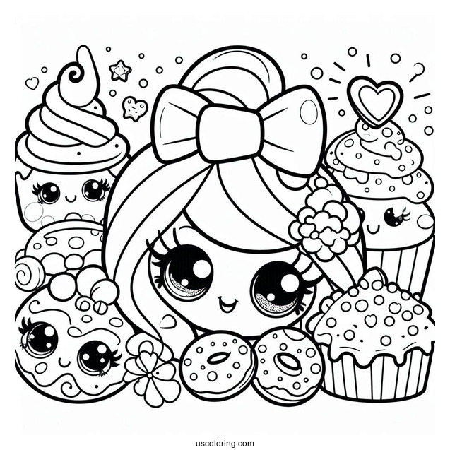 Coloring Page Of Cute Kooky Cookie Shopkins