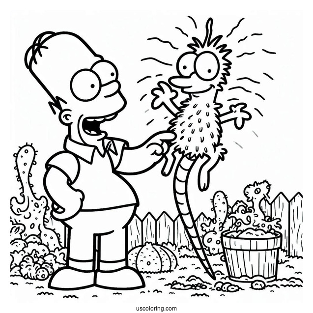 Itchy And Scratchy Cartoon Coloring Sheet