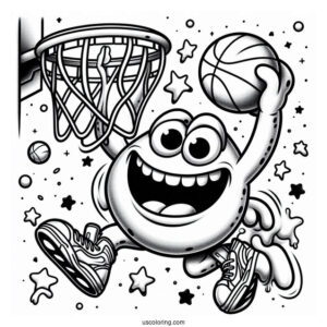 Space Jam Monstar Blanko Dunking Coloring Sheet