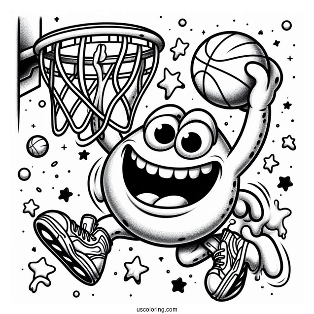Space Jam Monstar Blanko Dunking Coloring Sheet