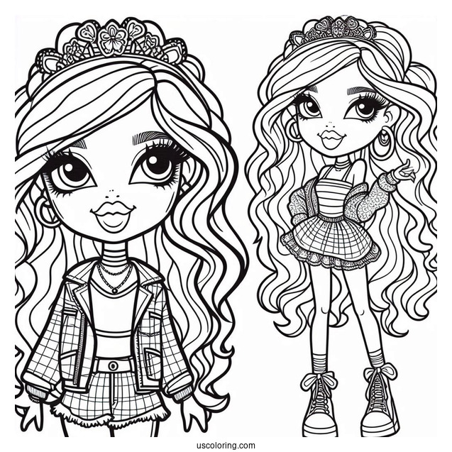 Simple Outline Of Bratz Sasha Coloring In