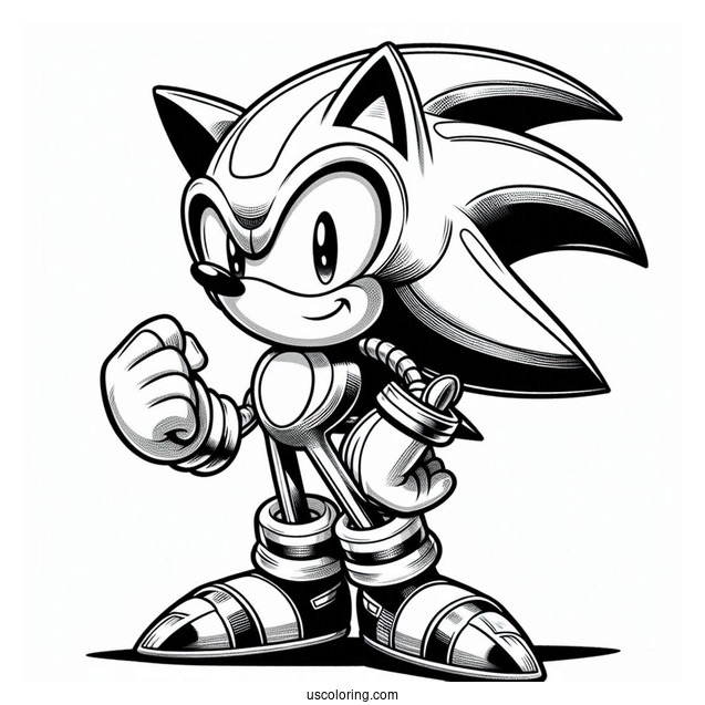 Metal Sonic Coloring Page
