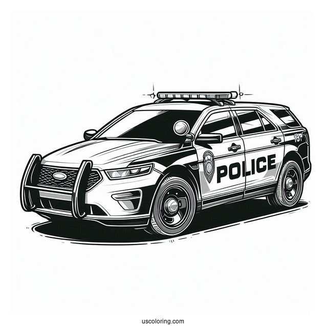 Modern Day Police Car To Color