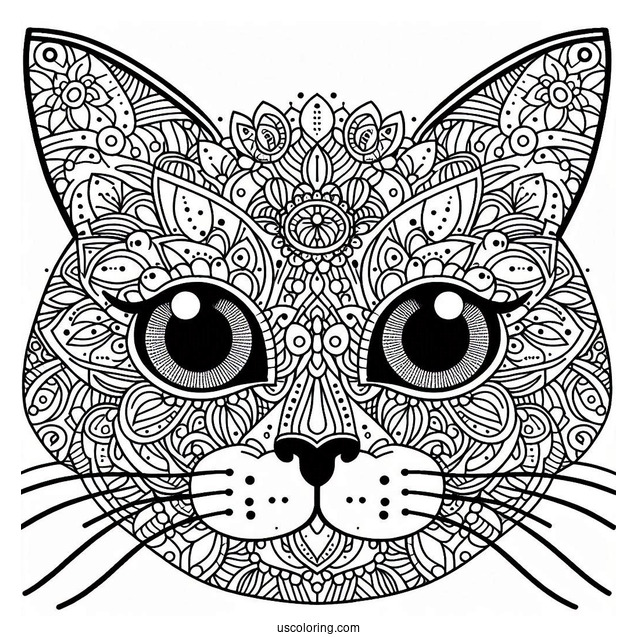 Intricate Cat Face Mandala