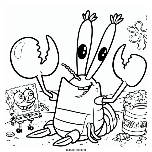 Larry the Lobster SpongeBob Coloring Page For Kids