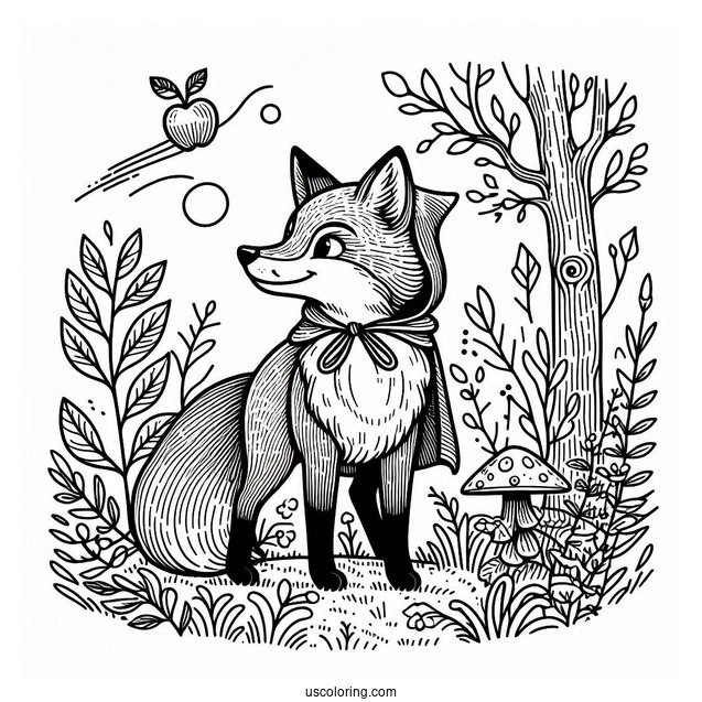 Fox Coloring Page Robin Hood In The Forest