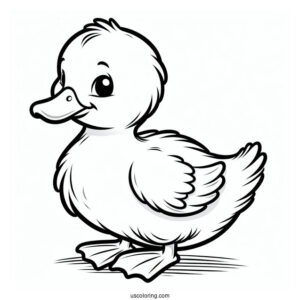 Simple Outline Of a Duckling To Color