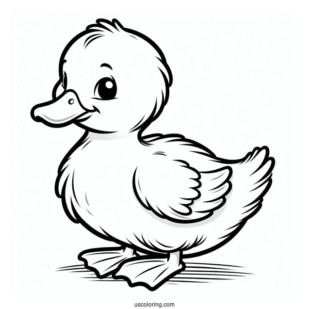 Simple Outline Of a Duckling To Color