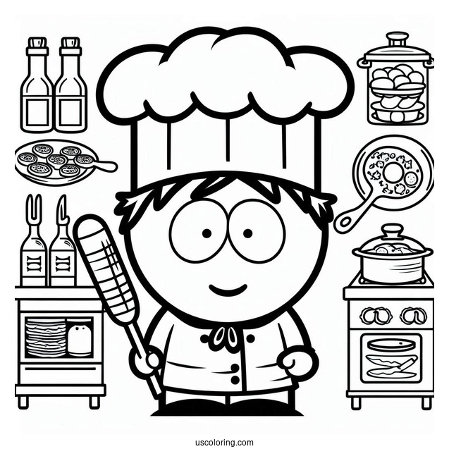 South Park Coloring Page Chef For Preschoolers