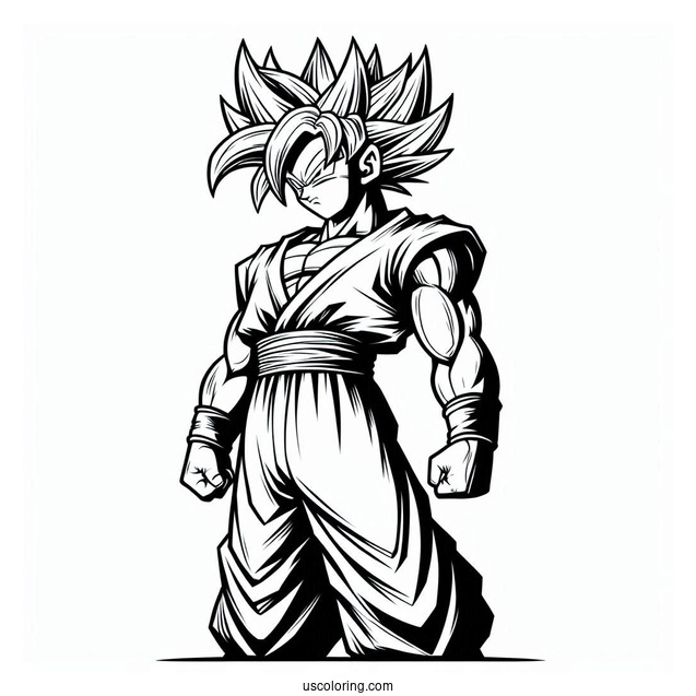 Dabura Standing Strong Dragon Ball Z Coloring Page