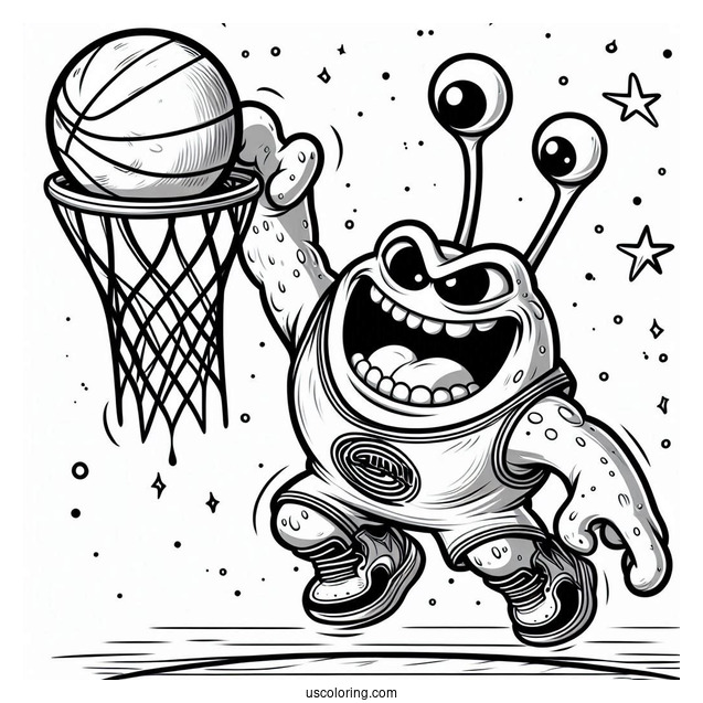 Space Jam Monstar Blanko Dunking Coloring Sheet