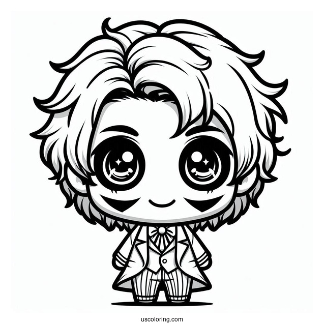 Kawaii Chibi Joker Coloring Sheet For Kids