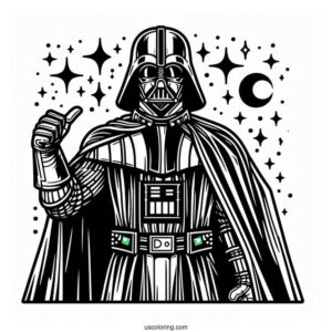 Easy Darth Vader Coloring Page For Kids