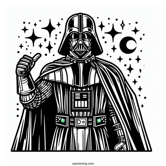 Easy Darth Vader Coloring Page For Kids