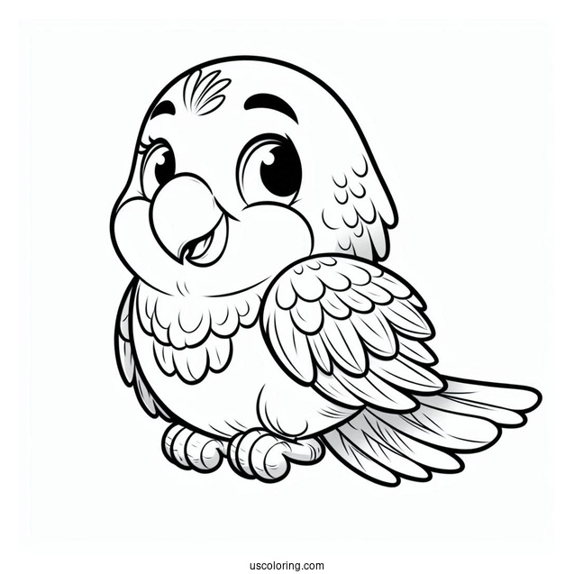 Smiling Parrot To Color