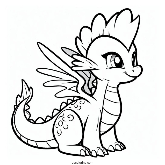 Spike the Dragon to Color for Kids