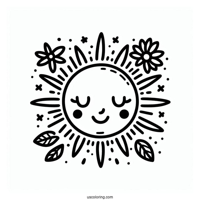 Easy Sun To Color For Preschoolers