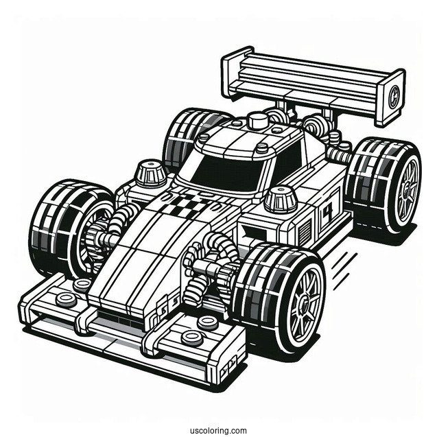 Lego Race Car Coloring Sheet For Kids