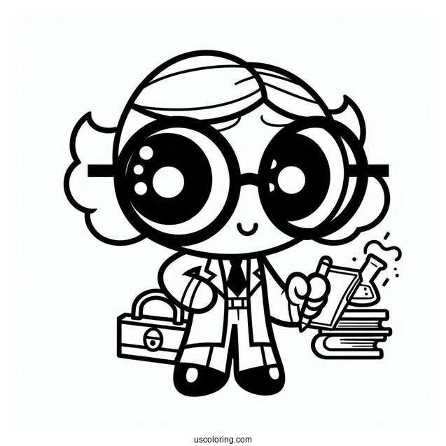 Professor Utonium Character Coloring Sheet