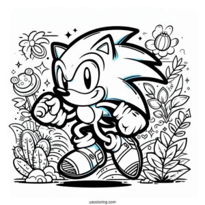 Sonic Coloring Page For Kids