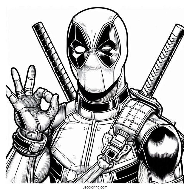 Deadpool Coloring Page