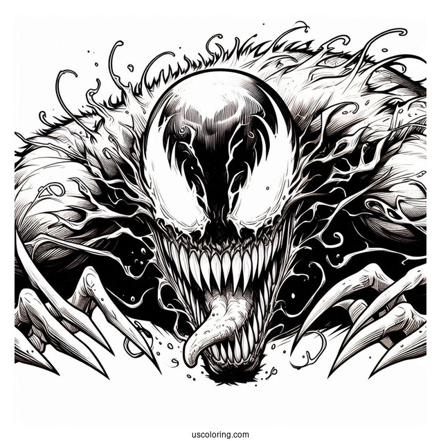 Close Up Of Growling Carnage Coloring Page