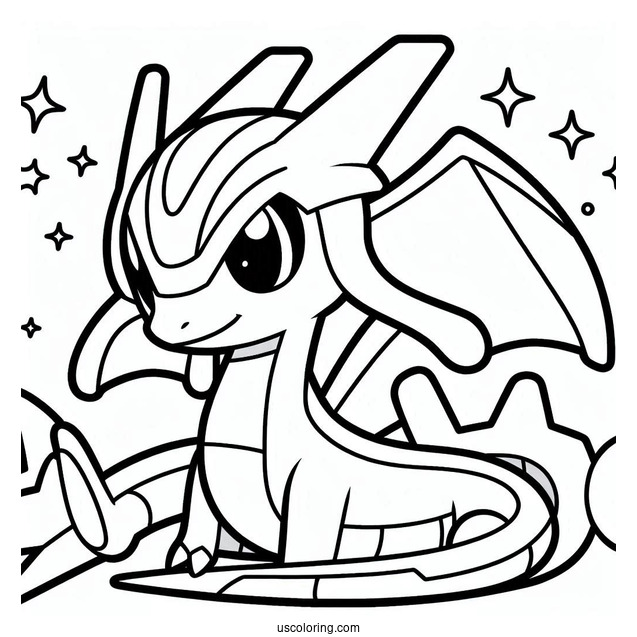 Cute Rayquaza Coloring Page For Preschoolers