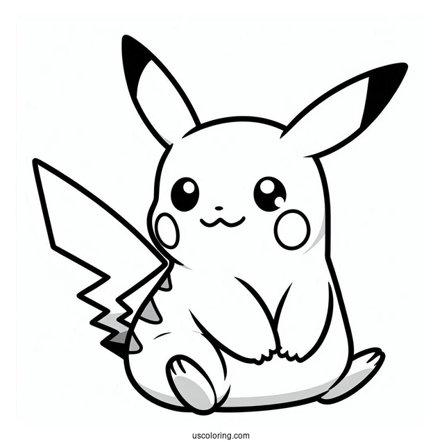 Easy Pikachu Coloring Page For Preschoolers