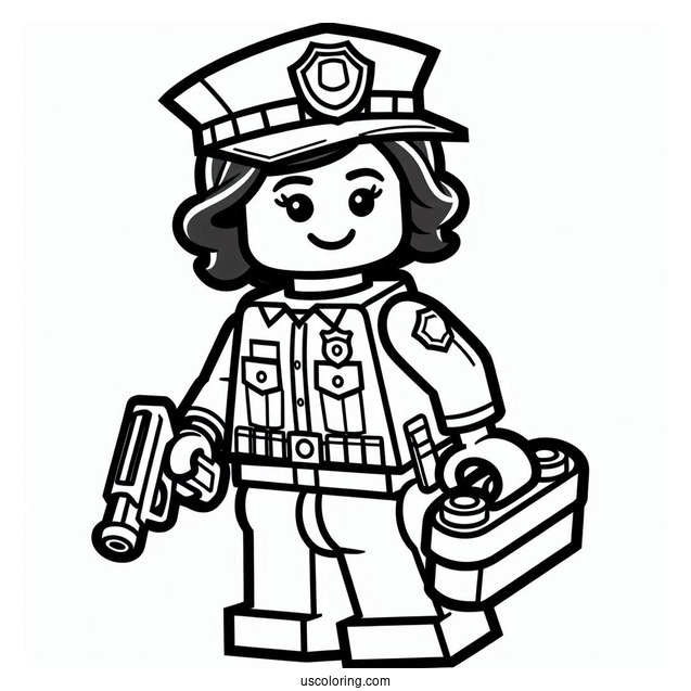 Lego Police Officer To Color