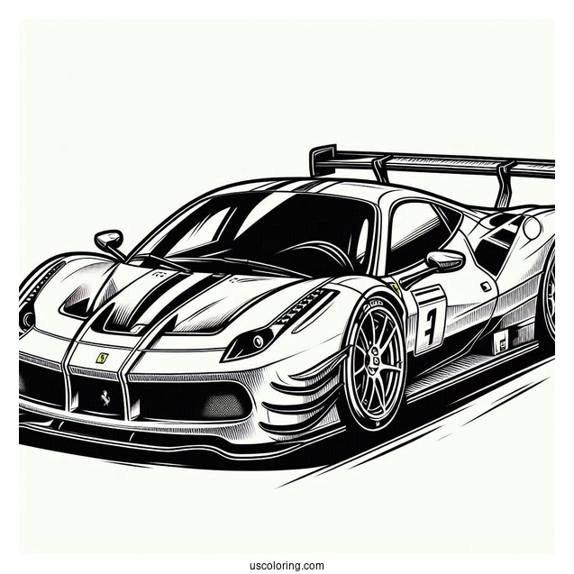 Ferrari Race Car Coloring Page