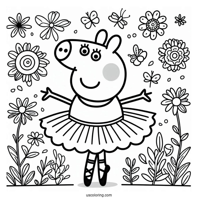 Peppa Pig Ballerina Coloring Page For Kids