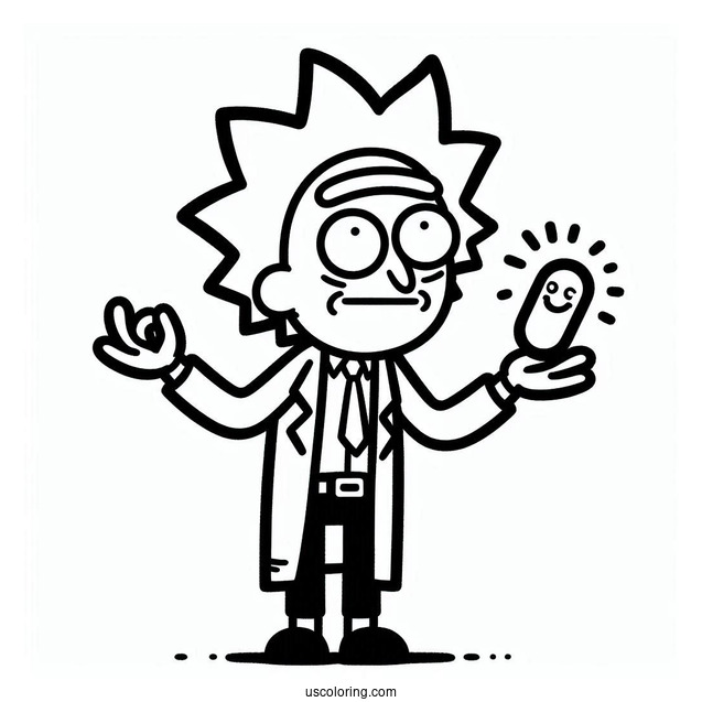 Rick and Morty Coloring Page Of Fun Noob Noob from Rick and Morty For Kids