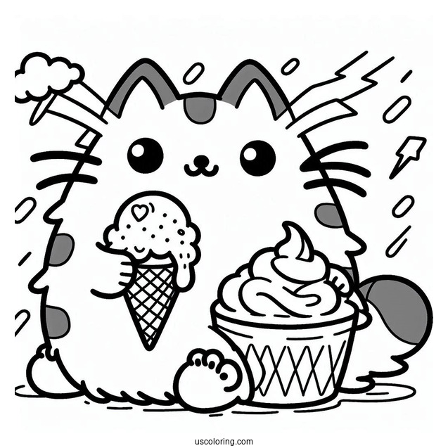 Stormy And Pusheen Eating Ice Cream