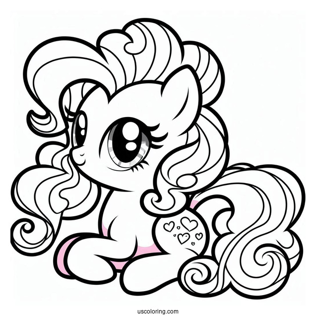 Outline of Pinkie Pie Pony For Preschoolers