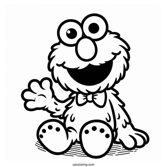 Easy Outline Of Elmo To Color For Preschoolers