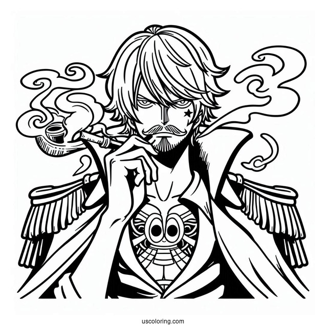 One Piece Coloring Page Of Vinsmoke Sanji