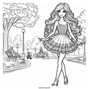 Barbie Walking At The Park