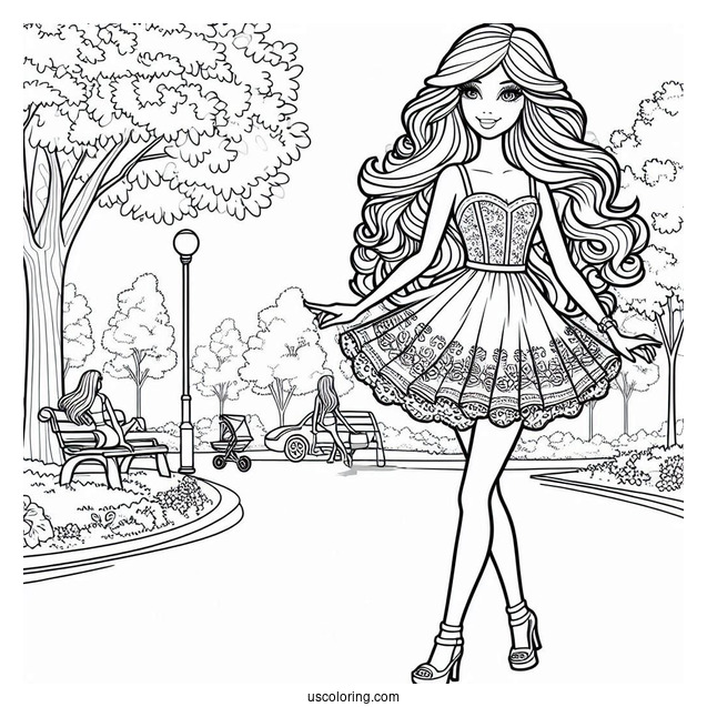 Barbie Walking At The Park