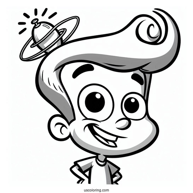 Nickelodeon Coloring Page Of Easy Jimmy Neutron For Preschoolers