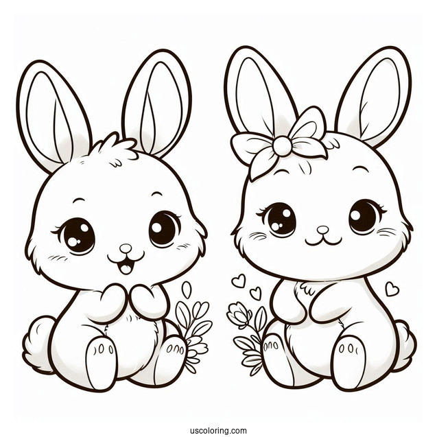 Kawaii Peter Rabbit Coloring Page For Preschoolers