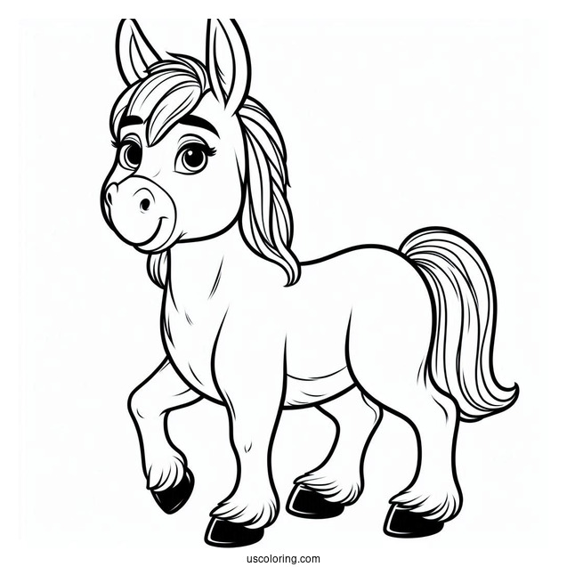 Donkey As a Horse Coloring Page