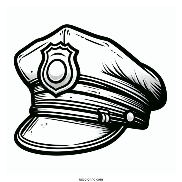 Police Officer Hat Coloring Sheet