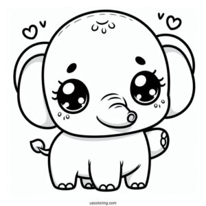 Kawaii Elephant With Little Trunk