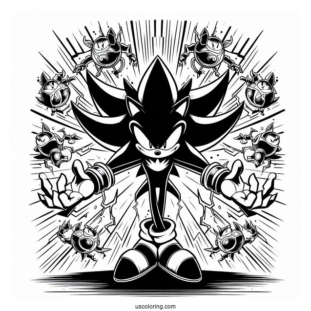 Evil Sonic Exe Coloring Page Power Up