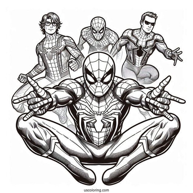 Spider-Man With The Avengers Coloring Sheet