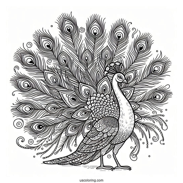 Majestic Peacock Showing Off Feathers