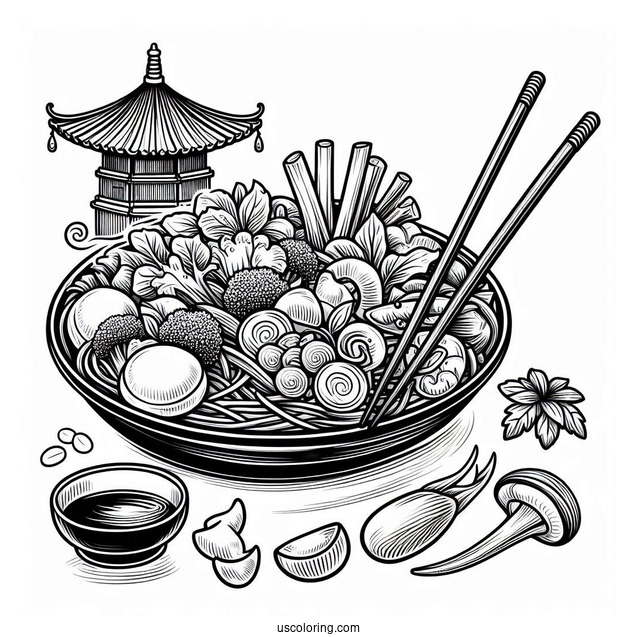 Asian Stir Fry To Color