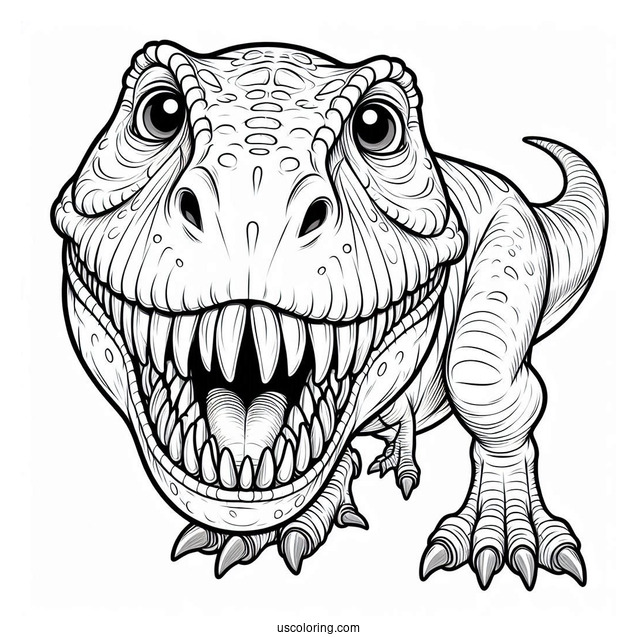 Front Facing View Of T-Rex Showing Teeth