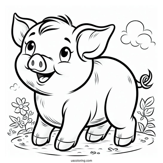 Coloring Page Of Porky Pig